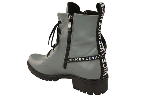 Schuhe Damenstiefeletten mit der Aufschrift NICE, Naturleder, Grau 173 L ElitaBut