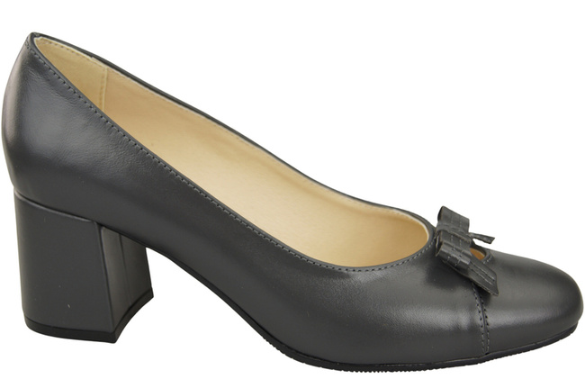 Damen Pumps mit Schleife Graphit Naturleder und niedrigem Absatz 203 ElitaBut
