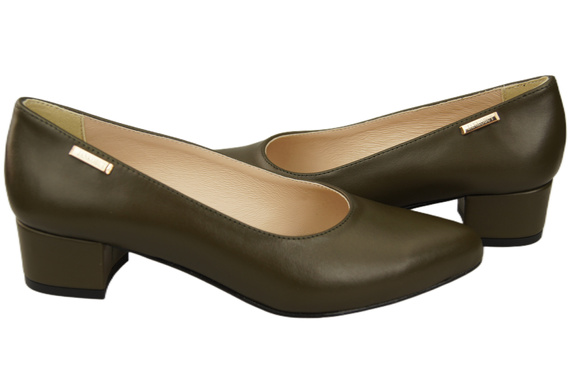 Damen Pumps Olive mit niedrigem Absatz zeitlose Eleganz und Komfort 220 ElitaBut