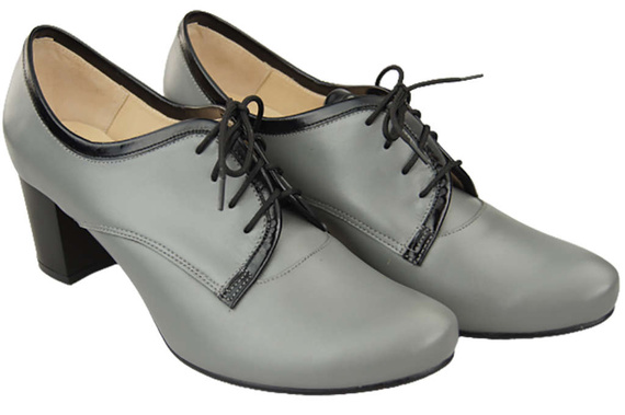 Schuhe Damenschuhe Schnürschuhe, Naturleder, Grau 758 ElitaBut