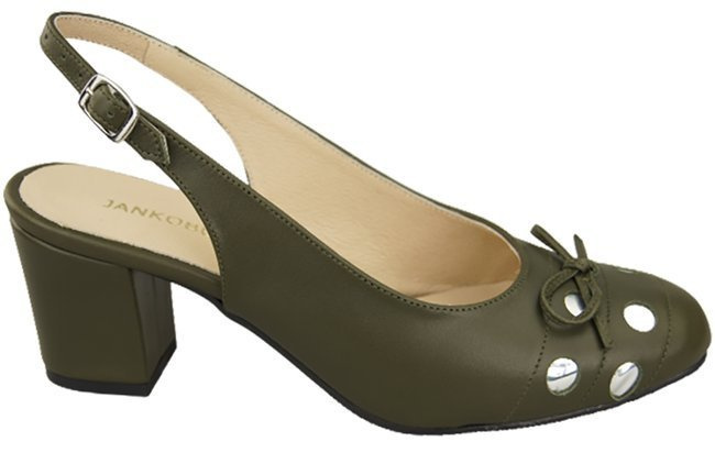 Damenschuhe Olivgrüne Sandalen, Naturleder 167 ElitaBut