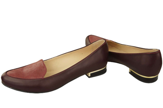 Damen Ballerinas Lords, Naturleder, Burgund 908 ElitaBut