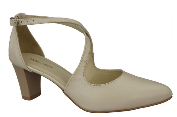 Damenschuhe Sandalen Niedriger Absatz Beige Ecru Naturleder 102 ElitaBut