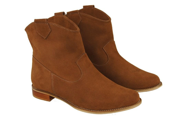 Schuhe Damenstiefel Frühling / Herbst, natürliches Veloursleder, Karamell 132 L ElitaBut