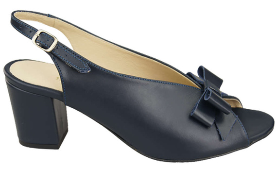 Damenschuhe Sandalen Marineblau, natürlich genarbtes Leder, 148 L ElitaBut