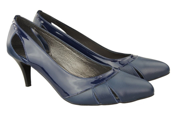 Damenschuhe Pumps Marineblau, Naturleder 995 ElitaBut