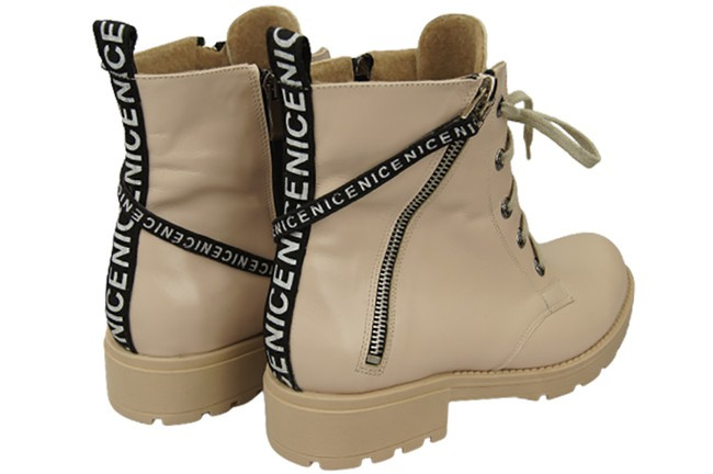 Schuhe Damenstiefeletten mit der Aufschrift NICE Natural Leather Cappuccino Light 173 L ElitaBut