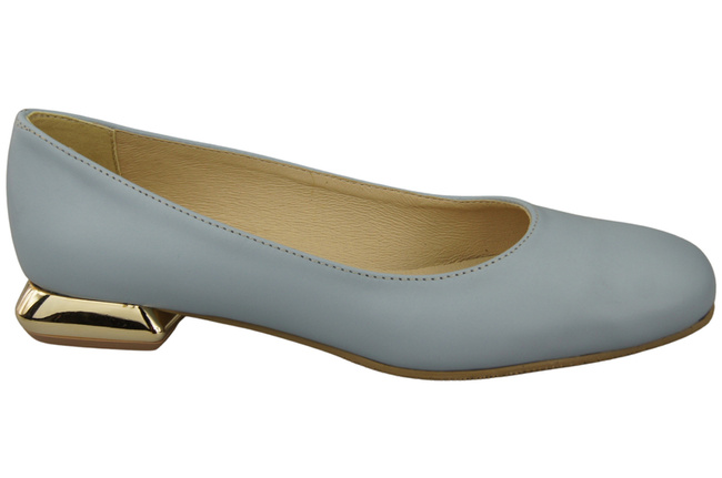 Flache Frauen Schuhe Hellblau Dekorative Ferse Naturleder 209 ElitaBut