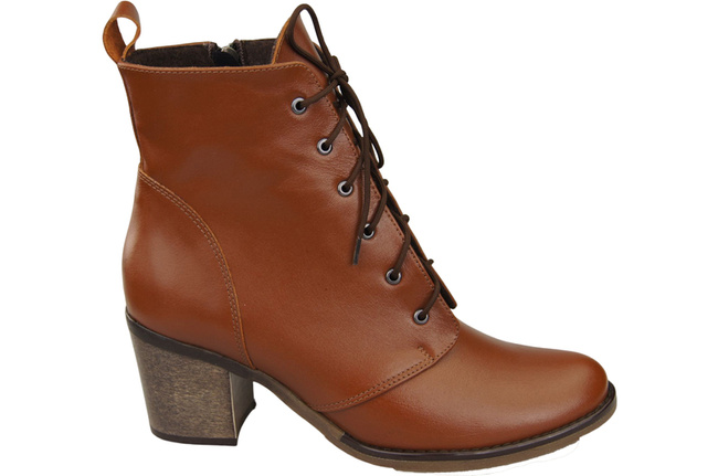 Damen Winter-Schnürstiefel, Naturleder, Braun 188 von ElitaBut
