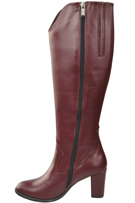 Stilvolle Damen Burgund Stiletto Stiefel Naturleder 211 ElitaBut
