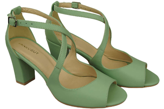 Damenschuhe Mintfarbene Sandalen, Naturleder 186 ElitaBut