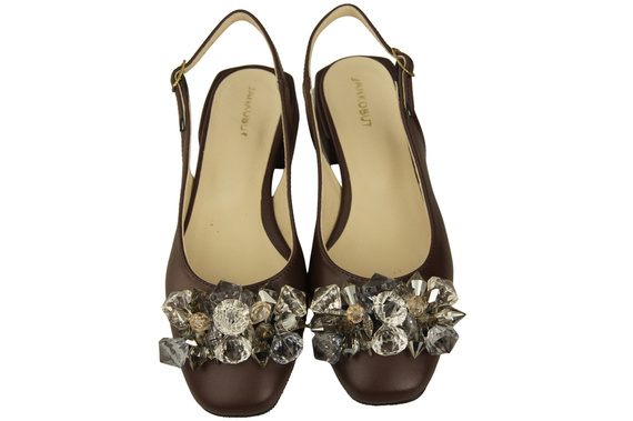 Damen Schuhe Schokolade Sandalen mit Kristallen Naturleder 215 ElitaBut