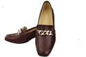 Damenschuhe mit Zierkette Pumps Mokassins Naturleder 193 Burgund ElitaBut