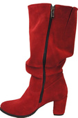 Schuhe Damenstiefel, Naturleder, Velour 141 Red ElitaBut