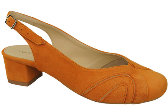 Damenschuhe Sandalen, Naturleder, Wildleder, Orange 842 von ElitaBut