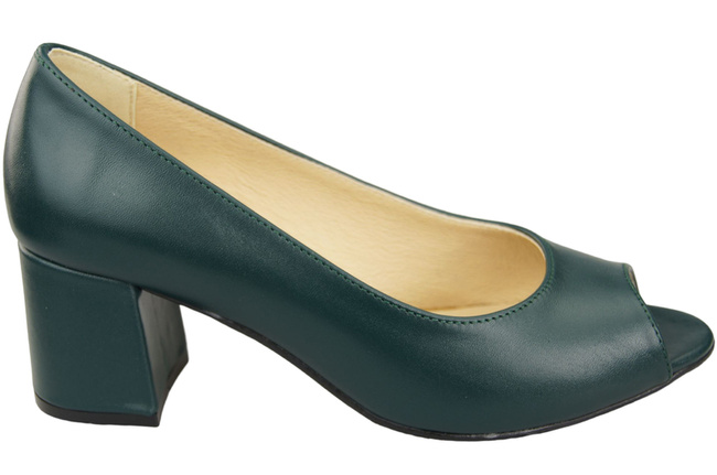 Damenschuhe PEEP TOE Malachit Pumps Naturleder mit beschichtetem Absatz 192 ElitaBut