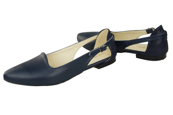 Schuhe Damen Sandalen Marineblau Naturleder 127 ElitaBut