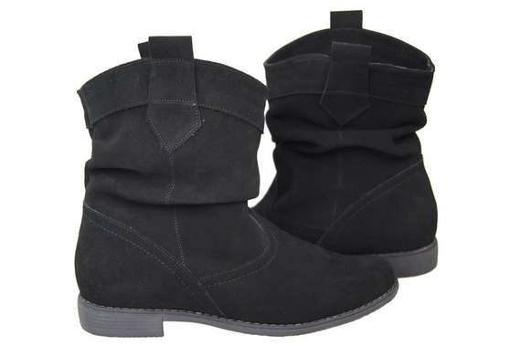 Schuhe Damen Stiefeletten Frühling/Herbst Naturveloursleder Schwarz 117 L ElitaBut