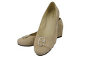 Damenschuhe Pumps Beige Naturleder Wildleder 135 ElitaBut