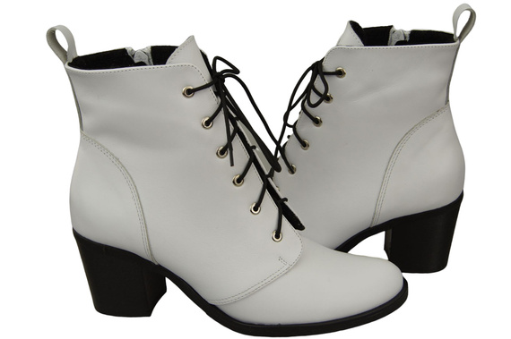 Damen Winter-Schnürstiefeletten, Naturleder, Weiß 188 von ElitaBut