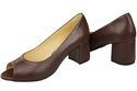 Damenschuhe PEEP TOE Chocolate Pumps Naturleder mit beschichtetem Absatz 192 ElitaBut