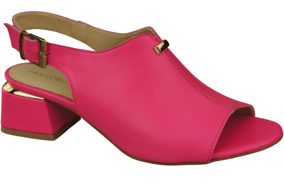 Damenschuhe Sandalen Neon Pink Goldschnalle Naturleder 198 ElitaBut