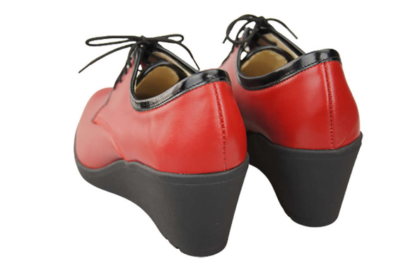 Schuhe Damenschuhe mit Keilabsatz, Naturleder, Rot 181 ElitaBut