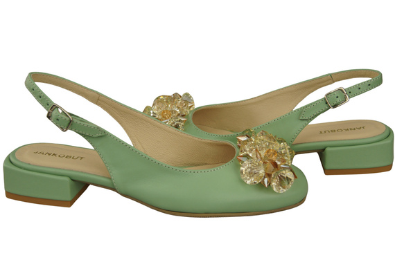 Damen Schuhe Minze Sandalen mit Kristallen Naturleder 215 ElitaBut