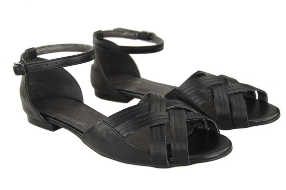 Schuhe Damen Sandalen Schwarz Naturleder 128 ElitaBut