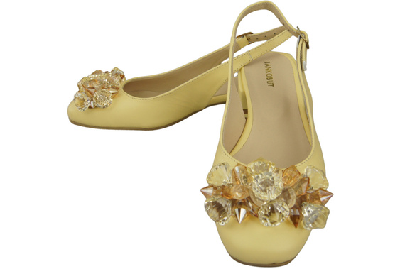 Damen Schuhe Banane Sandalen mit Kristallen Naturleder 215 ElitaBut