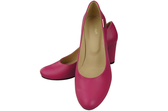 Klassische Damen Purpurfarbig Leder Mandel Nase Pumps 201 ElitaBut