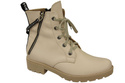 Schuhe Damenstiefeletten mit der Aufschrift NICE, Naturleder, Beige 173 L ElitaBut