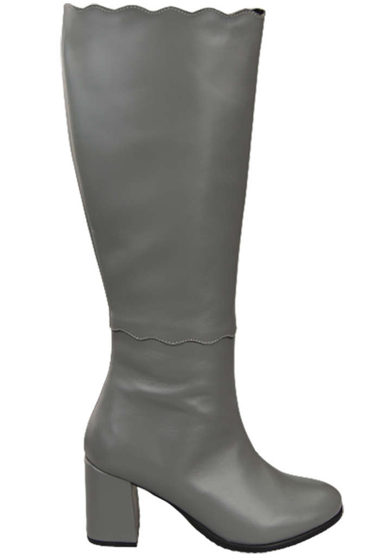 Klassische Damenstiefel, Naturleder, Grau 176 ElitaBut