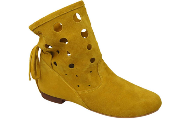 Schuhe Damen-Stiefeletten, natürliches Veloursleder, Lemon 160 ElitaBut