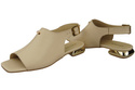 Bequeme Frauenschuhe Sandalen Beige Flacher Goldabsatz Naturleder 207 ElitaBut
