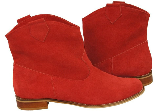 Damenstiefel Frühling / Herbst, Naturveloursleder, Rot 132 L ElitaBut