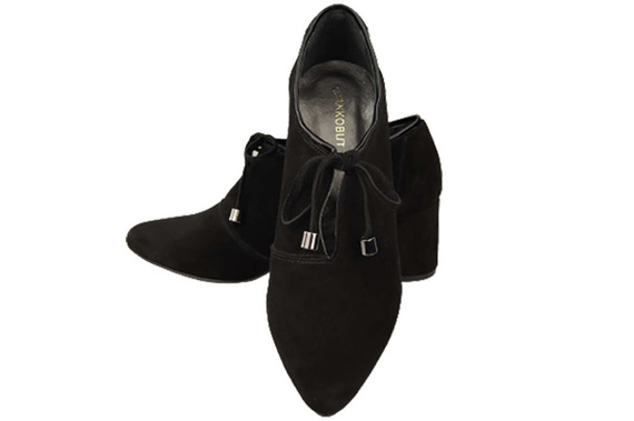 Damenschuhe Brogues Schuhe Schwarz Naturveloursleder 183 ElitaBut