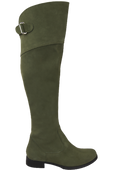 Schuhe Damenstiefel Stiefel Overknee-Stiefel, Naturleder, Velours, Flaschengrün 154 ElitaBut
