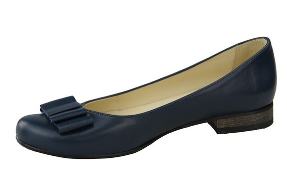 Damen-Ballerinas, Naturleder, Marineblau 702 ElitaBut