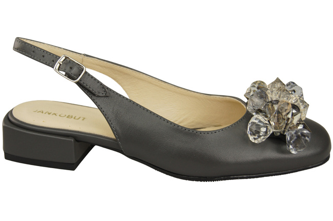 Damen Schuhe Graphit Sandalen mit Kristallen Naturleder 215 ElitaBut