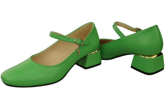 Damenschuhe Limette Riemchenpumps Naturleder 202 ElitaBut