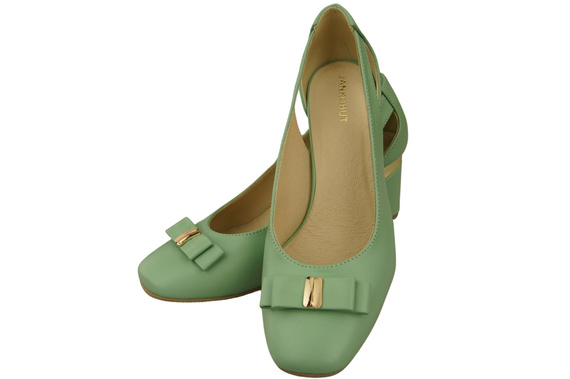 Schuhe Damen Mint Pumps aus Naturleder mit dekorativem Absatz 199 ElitaBut