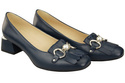 Damenschuhe Pumps mit Fransen verziert Marineblaues Naturleder 195 ElitaBut