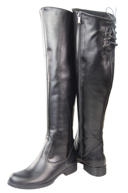 Schuhe Damenstiefel Stiefel Overknee-Stiefel Naturleder Schwarz 121 ElitaBut