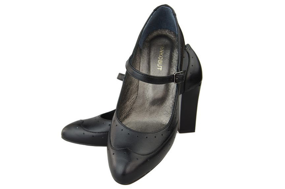Damenschuhe Pumps, Naturleder, Schwarz 958 ElitaBut