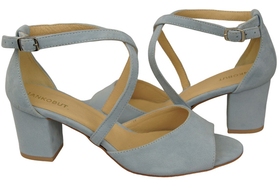 Damenschuhe Sandalen Hellblaues Naturleder Wildleder 111 ElitaBut