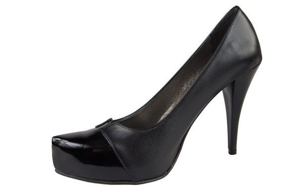 Damenschuhe Pumps, Naturleder, Schwarz 897 ElitaBut