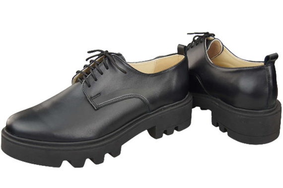 Schuhe Damen Schnürschuhe Schwarz Leder Natur 180 ElitaBut