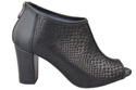 Damenschuhe Peep-Toe-Stiefeletten, Naturleder, Black Scale 957 ElitaBut