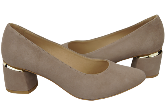 Damenschuhe Cappuccino-Pumps Natürliches Wildleder 143 Von ElitaBut